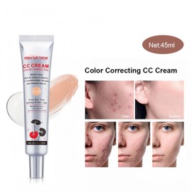 MAEPEOR Color Correcting CC Cream 5 Colors Lightweight Multi-Purpose Facial Concealer with Illuminating Finish Soothes & Hydrates Skin (01 Dark)