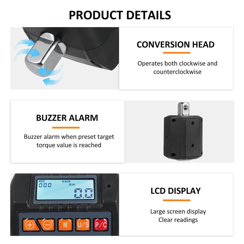 ENC-340 Digital Display Torque Meter Wrench Torque Tester 1/2'' Drive