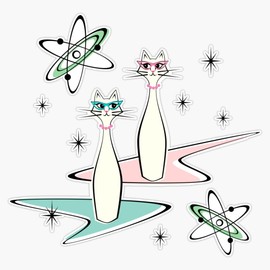 Atomic Cat Field Sticker Bumper Sticker Vinyl Decal 5"