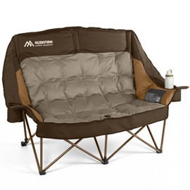 High Back Double Camping Chair 2 Person Camping Chair Brown