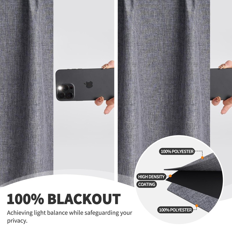 WdFour 100% Blackout Pinch Pleated Kitchen Curtains,cafa Curtains, are Perfect