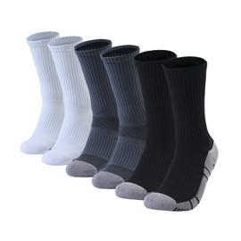 GAXIDES Hiking Compression Socks for Mens and Womens 3 Pairs Winter Thermal Crew Running Athletic Socks Arch Support Multi S