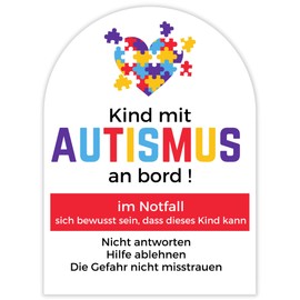 Inae Car Sticker Child with Autism on Board - Car Sticker - Aspergers Autism - Hypersensitive Child - Hypersensitive Child - Atypical Child - Autism Car Sticker