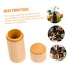 BUGUUYO Essential Oil Wooden Storage Box Round Single Bottle Case