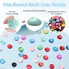 uxcell 150Pcs 15mm Flat Round Shell Coin Beads, Colorful Drop