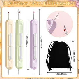 TZQFROCE Pack of 3 2 in 1 Needle Threader and Seam Ripper, Hand Machine Sewing Threader Tool, Threading Aid for Sewing Machines, Needle Threading Aid for Sewing Crafts, Sewing Accessories