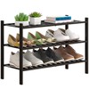 FILWH Bamboo Shoe Rack Stackable Shoe Shelf Storage Organizer for