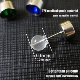 Comfort Impenetrable Earring Safety Backs, Medical Grade TPE Material, 30 Pack, Soft Secure Fit for All Earring Types (6.6mm Diameter)