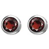 Jobo Women's Stud Earrings 925 Sterling Silver 2 Garnet Red