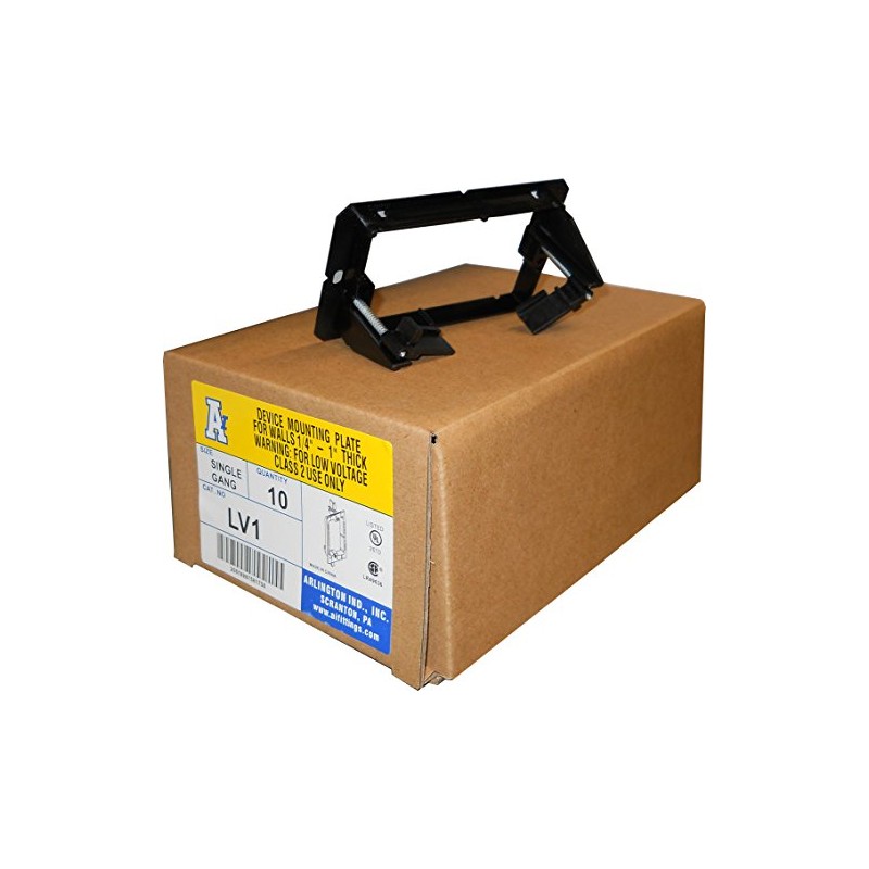 Arlington LV1 Low Voltage Mounting Bracket, 1-Gang, Black, 50-Pack