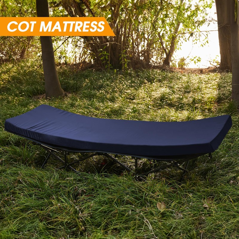 CYMULA Camping Cot Mattress 2in Memory Foam Sleeping Pad,Soft Warm