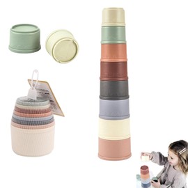 Eruceky Stacking Cup Toy, Stacking Tower with 8 Cups, Stacking Cups, for Babies and Children, Funny Educational Stacking Cup Toy
