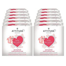 ATTITUDE Air Purifier with Activated Carbon Filter, Plant- and Mineral-Based Ingredients, Traps Air Pollutants, Vegan and Cruelty-free, Orange & Pomegranate, 8 Ounce (Pack of 12)