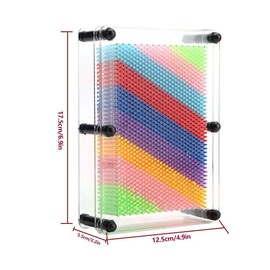 3D Colourful Pin Art Board, 3D Pictures Nail Game Imprint Creative Hand Model 3D Pin Art for Desktop Office Home Decoration, 17.5 x 12.5 x 5.5 cm, Transparent