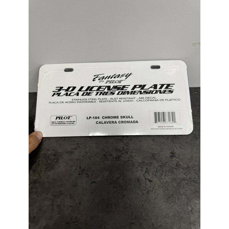 PILOT 3D Red Eyes Skull license plate Stainless Steel rust