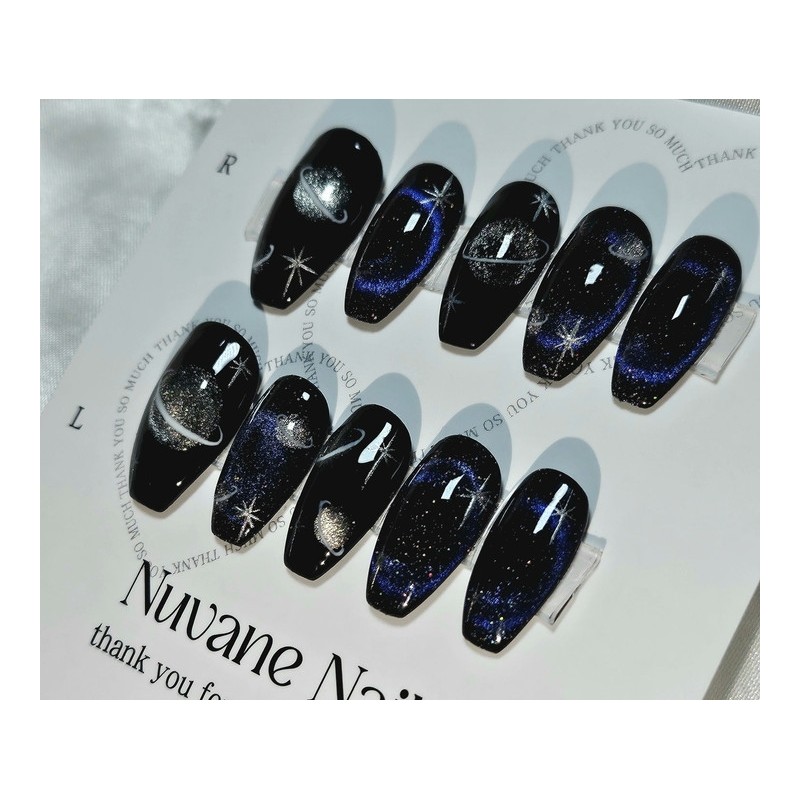Winter Universe [Handmade Nail Tips] - Long Oval / 겨울