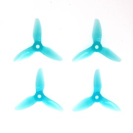 8pcs HQProp 3X4X3V1S 3040 3 Inch 3-Blade Propeller Set (4X CW / 4X CCW) Poly Carbonate (Blue)