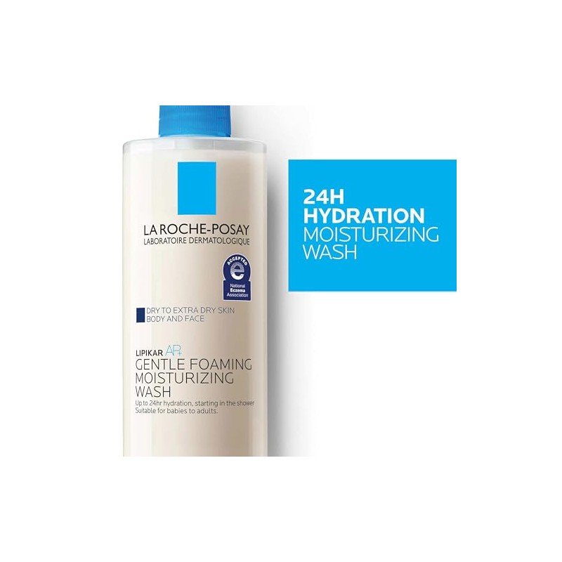 Lipikar Wash AP Body Face Wash con bomba, limpiador suave
