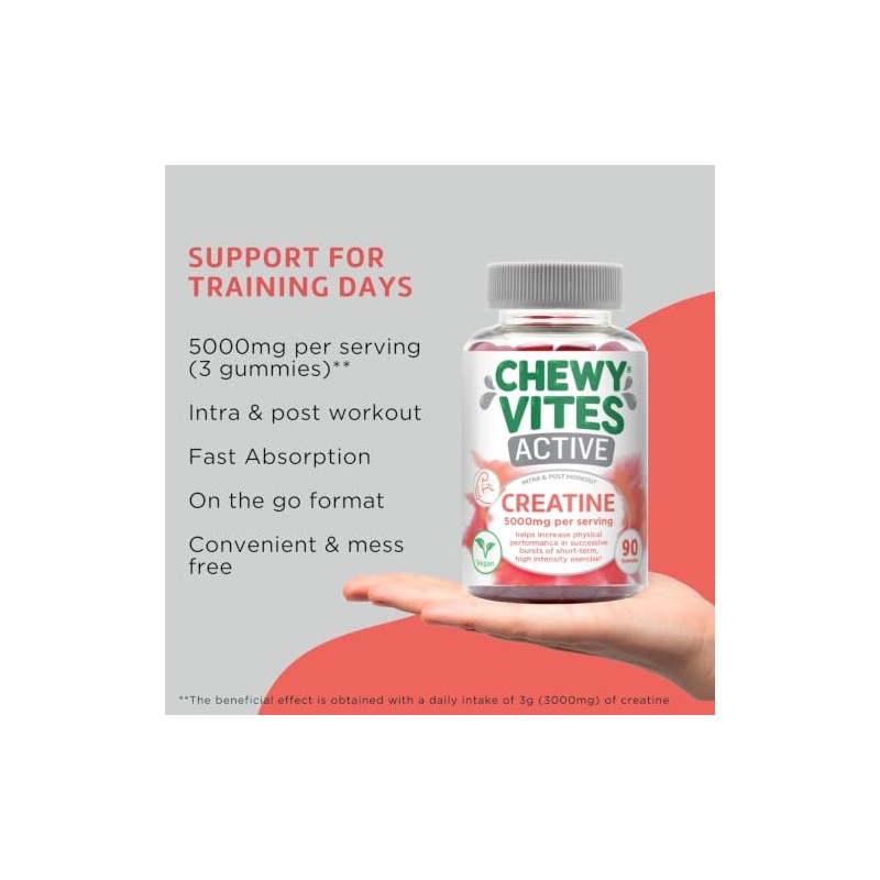 Chewy Vites Active Creatine Gummies 5000mg, 90 Count