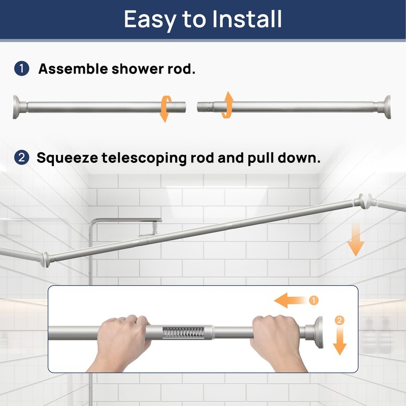 ENJOYBASICS Shower Curtain Rod 30 to 88 Inches, 1 Inch