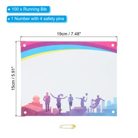 PATIKIL Tearproof Running Bib Numbers 7x6 Inch, 100 Pcs Shadow Waterproof Race Competitor Numbers with Safety Pin for Marathon Sports Game Competition Runner