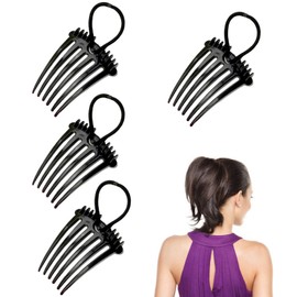 4Pcs Comfortable Hair Bandette Comb Band Easy Convenient Use Hair Side Comb Ponytail Pin Volume Inserts Vintage Hair Side Clip for Hair Styling Tool
