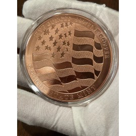 5 oz .999 Pure Fine Copper BU Round HOME OF THE FREE BECAUSE OF THE BRAVE
