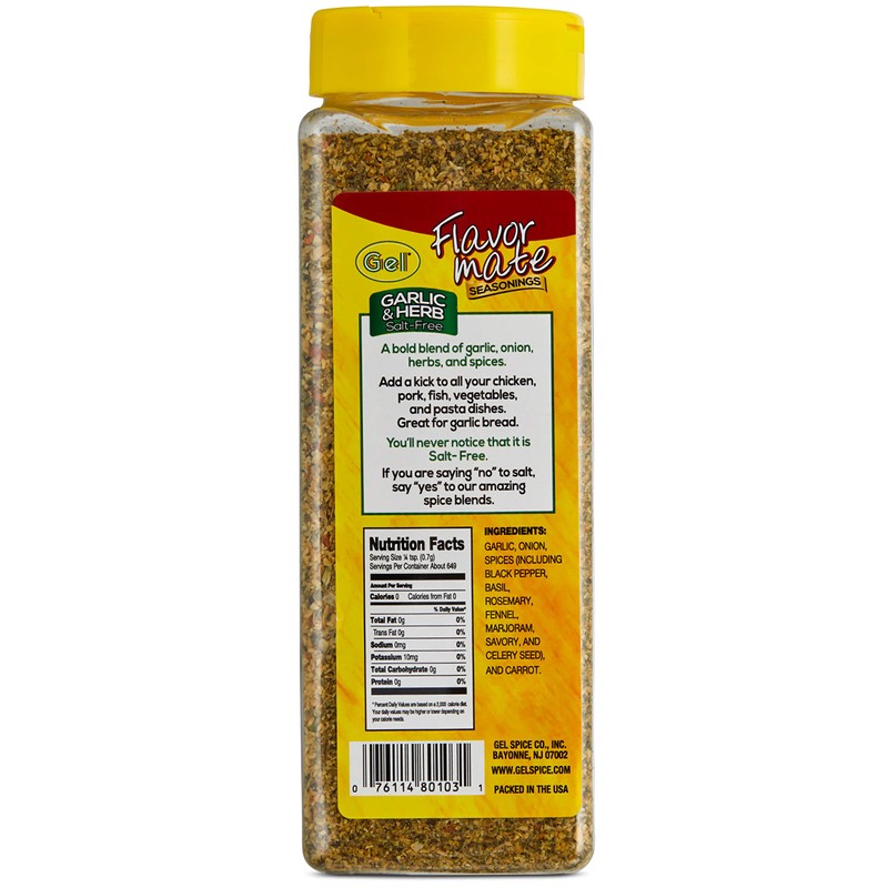 Flavor Mate Garlic & Herb No MSG Salt Free Seasoning