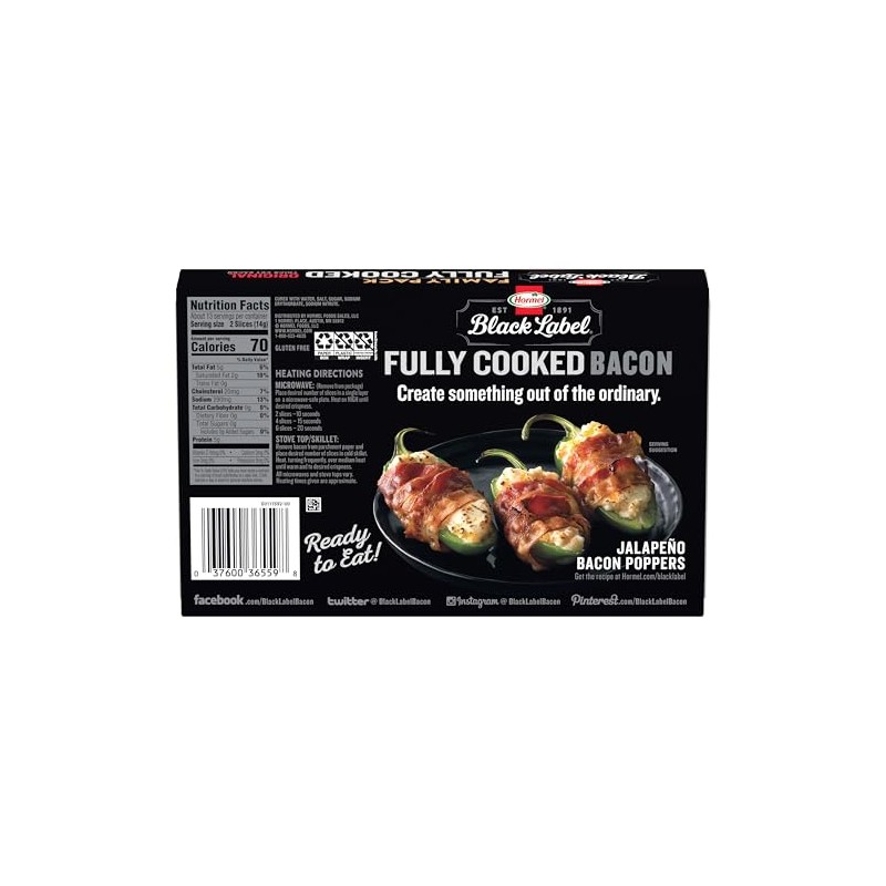 Hormel Black Label HORMEL BLACK LABEL Thick Cut Bacon, Fully
