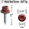 (250) BRAUNY BOY RED - Metal Roofing Screws #10 ×