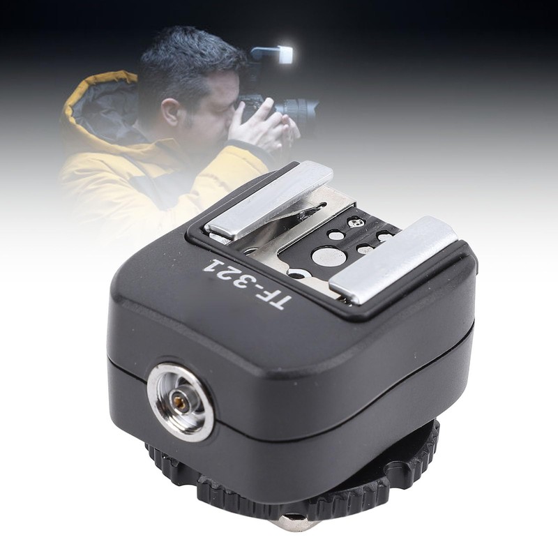TF-321 Flash Hot Shoe Adapter, with Pc Sync Port, Flash