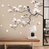 SHUCHING White Magnolia Tree Wall Decals Peel and Stick, Trees