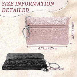 2 Pack Coin Purses Zipper Coin Purse for Women Oxford Cloth Small Coin Purse for Girls and Boys Portable Mini Coin Bag for Women Men, Black + Pink, Coin pouch