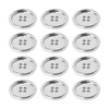 12 PCS Silver Buttons for Sewing, 4 Holes Buttons for