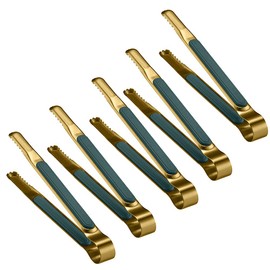 Food Serving Buffet Tongs Cooking Gold Stainless Steel Kitchen Server Tongs BBQ Grilling 5-Pack