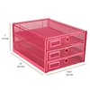 Annova Desk Organizer Wire Mesh 3 Tier Sliding Drawers Paper