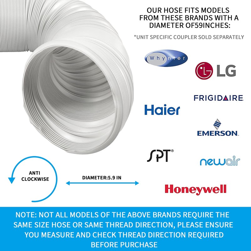 Portable Air Conditioner Hose 5.1 Inch Diameter,Portable AC Hose Exhaust