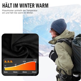 LOCOODAY Gloves Men Women Cycling Gloves Winter Thermal Warm Windproof Touchscreen Non-Slip Outdoor Running Cycling Gloves