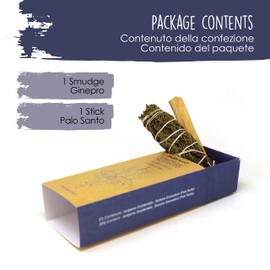 PALOSANTO - Palo Santo and Smudge Juniper Set - 1 Paletto by Palo Santo Popular from Peru + 1 Smudge Juniper from California - Ideal for intensive cleaning