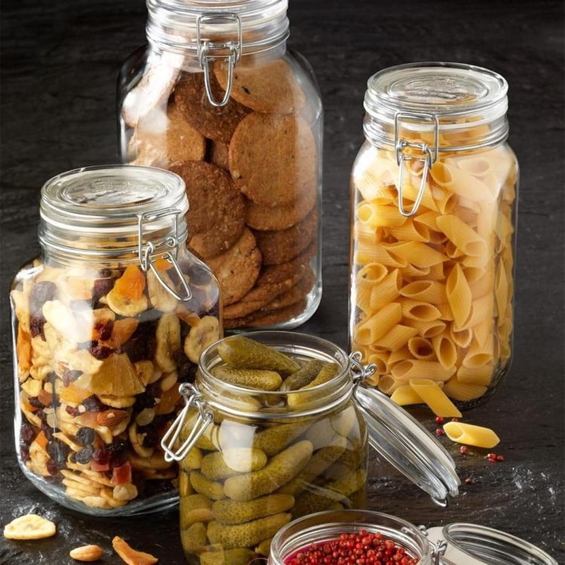 Bormioli Rocco Fido Wide Mouth Squared Glass Jar with Airtight