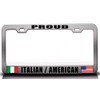 Customola Proud Italian American Nationality Patriotic Steel License Plate Frame