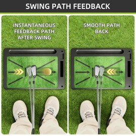 Kasinali Golf Hitting Mats Practice Mat Outdoor Indoor Training Chipping Show Swing Path Feedback 3 Replaceable Turf Mat with No-Slip Heavy Duty Rubber Backing Golf Accessories Men Dad Husband Gifts