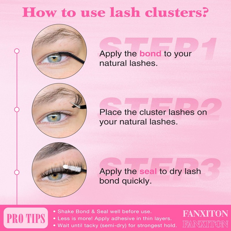 DIY Lash Extension Kit Volume Thick Lash Clusters 80D+100D 320