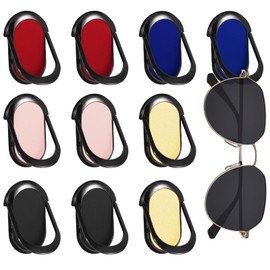 Realand 10 Pack Sunglass Organizer, Hanging Sunglasses Organizer Eyeglass Holder for Sunglasses Display, Sticky Oval Sunglass Holder for Wall, Sunglass Storage Organizer