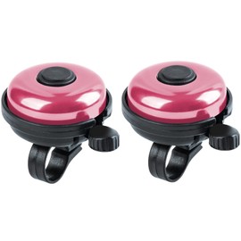 Xthuge Classic Bike Bell, Aluminum Bicycle Bell, Loud Crisp Clear Sound Bicycle Bike Bell for Adults Kids(Pink-Right Hand Use2 Pack)