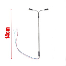 HO Scale LEDs Model Railway Train Lamp Post Street Bright Twoheads White Lights, Model Railway Street Lights