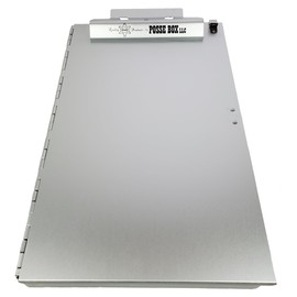 Posse Box - Side-Opening Dual Compartment Clipboard PB-37S-S · Anodized Aluminum Silver · 14" x 9" x 1-1/2" · Storage Organizer