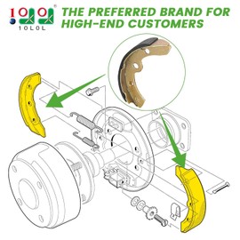 10L0L Golf Cart Brake Shoes for Club Car DS & Carryall 1981-1994 OEM 101146302 101880701, EZGO XI-Serial 1983-1986, Yamaha G1 1978-1980, H/D & Columbia Par Car