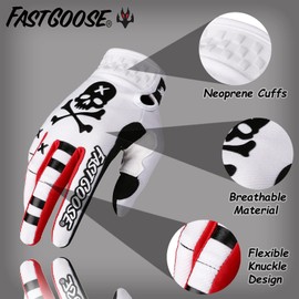 Fast passion Dirt Bike Motorcycle Gloves Motocross Gloves Motorbike Riding Bike Gloves ATV MX MTB Off Road Racing Sports Cycling Glove (White1, L)