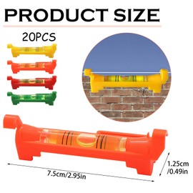 GUOYOU 20 Pcs String Line Level Post, 75mm Hanging Bubble Line Level, Line Guidance Levels, for Building Trades,Engineering,Surveying and Other Equipment Measure (4 Colors)